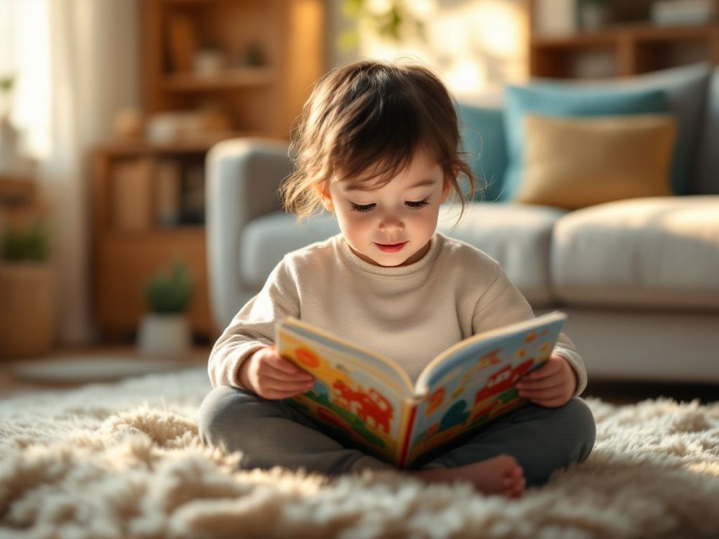Child reading a printed Blessed Fables book